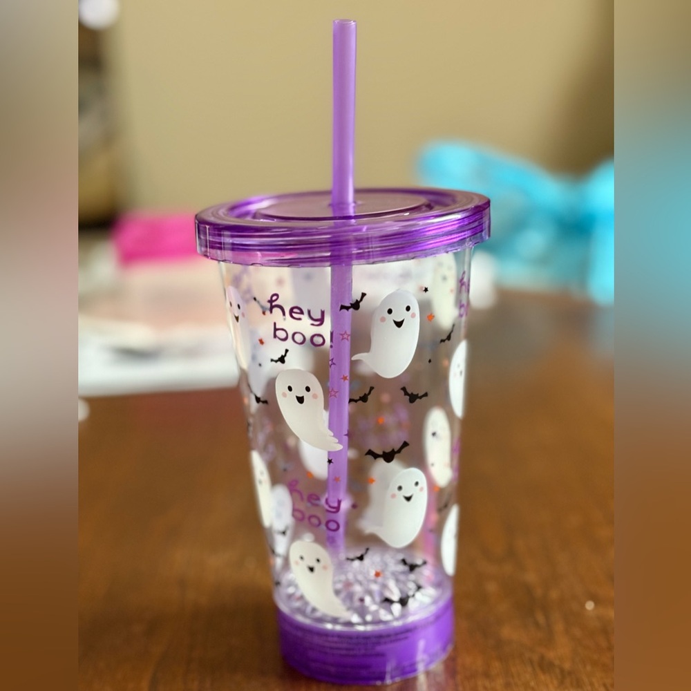 Purple Ghost Halloween Tumbler